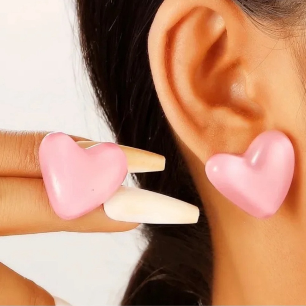 Assorted colors of heart earrings. "Pick one"